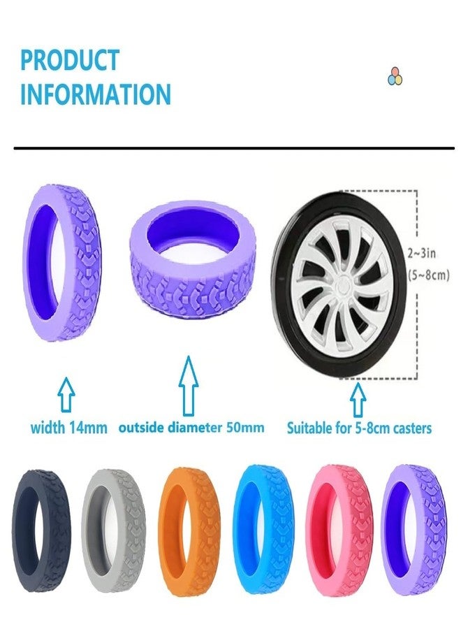 FABULWAY FABWAY 16PCS Luggage Wheel Protector Covers, Upgraded Suitcase Caster Silicone Covers for Most Luggage Wheels (Purple) - Image 2